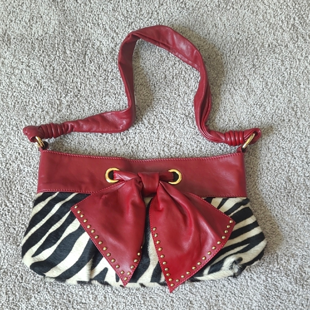 Paolo Masi, Zebra and Red Women's Bag. Like New